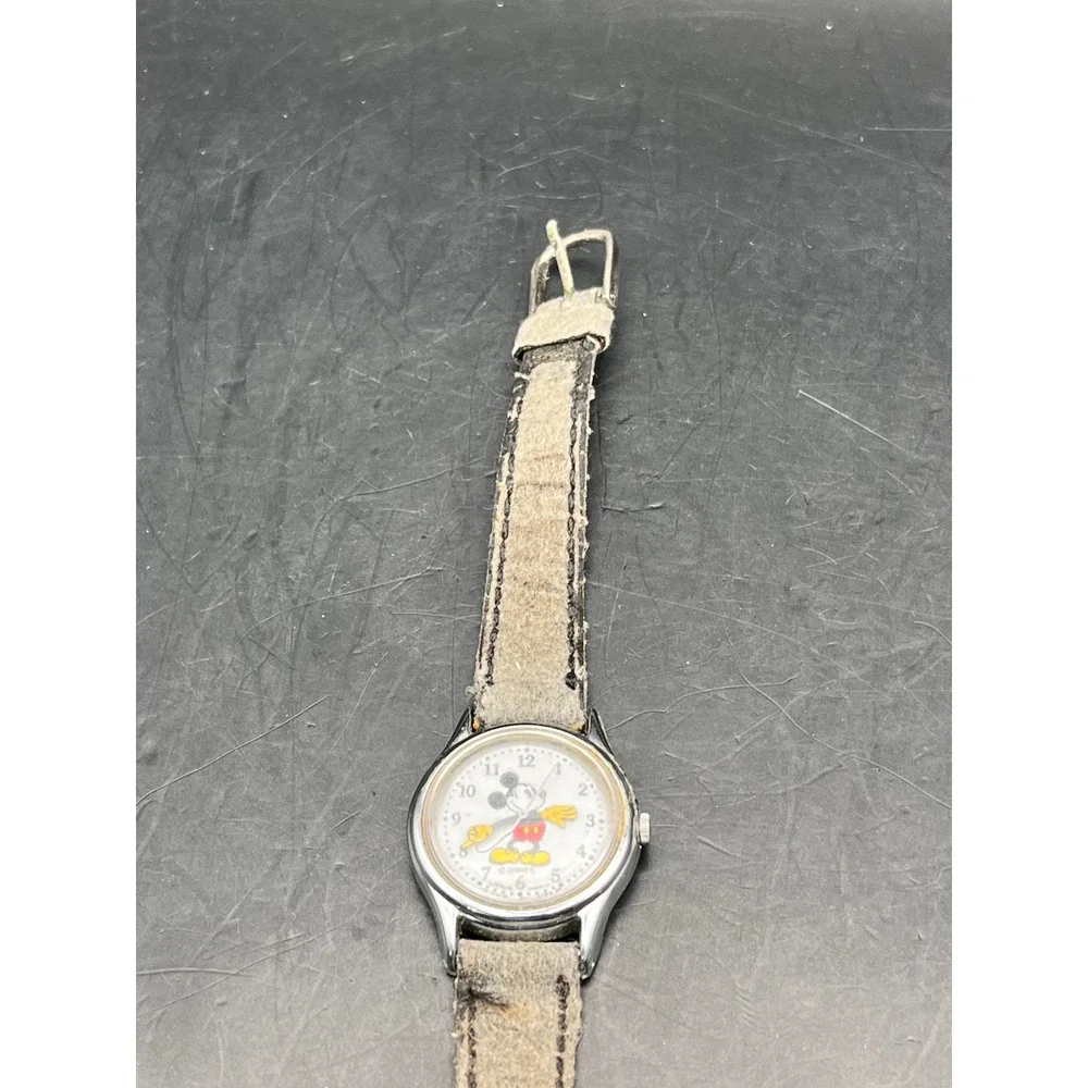 Vtg Disney Mickey Mouse Watch Stainless‎ Steel Back Water Resistant Ladies